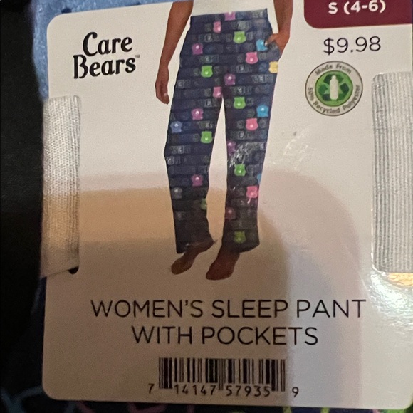 Care Bears Women's Pajama Pants - Blue with Multicolor Print - Picture 2 of 3